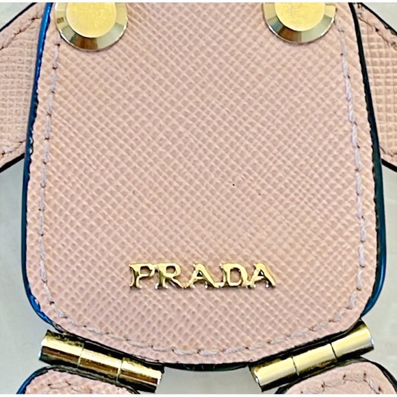 Prada Saffiano Leather Bear Orchidea Pink Bag Charm/Keychain - Picture 3 of 5